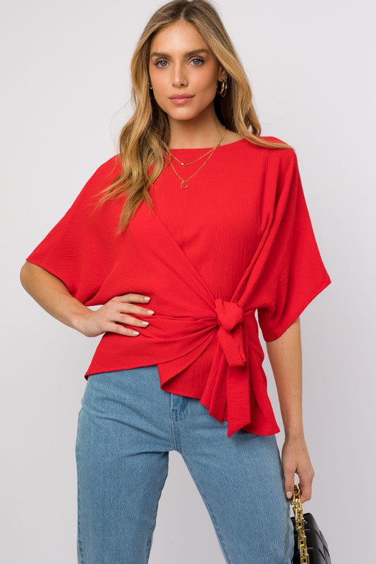 Holly 3/4 Sleeve Side Tie Top