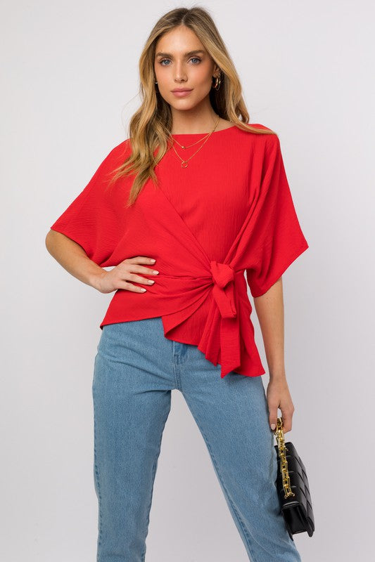 Holly 3/4 Sleeve Side Tie Top