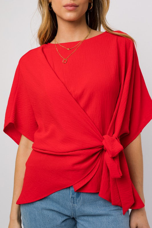 Holly 3/4 Sleeve Side Tie Top