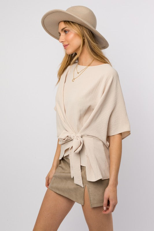 Holly 3/4 Sleeve Side Tie Top