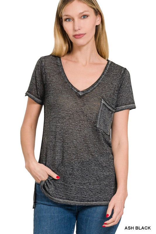 Burnout V-Neck Top