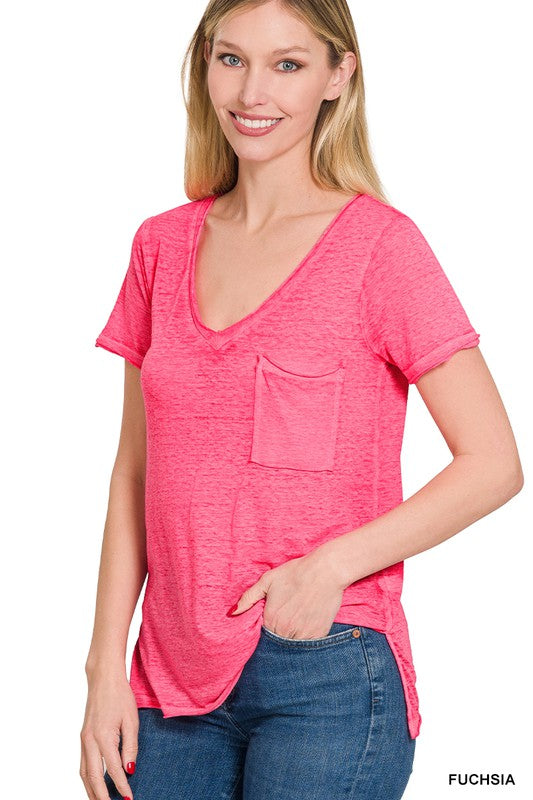 Burnout V-Neck Top