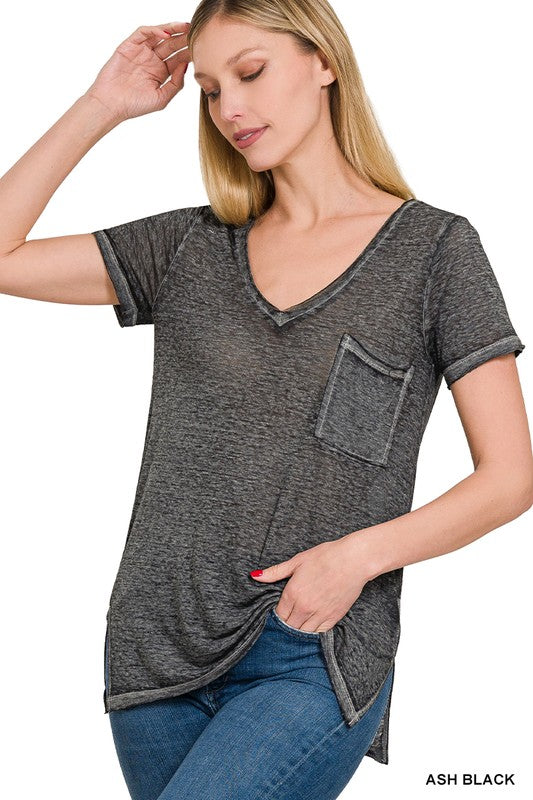 Burnout V-Neck Top