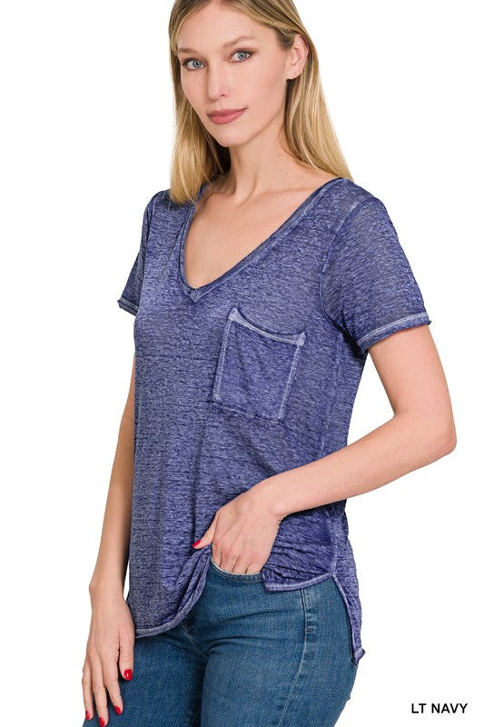 Burnout V-Neck Top