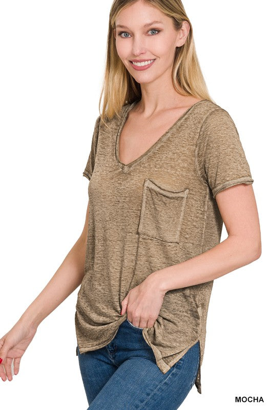 Burnout V-Neck Top