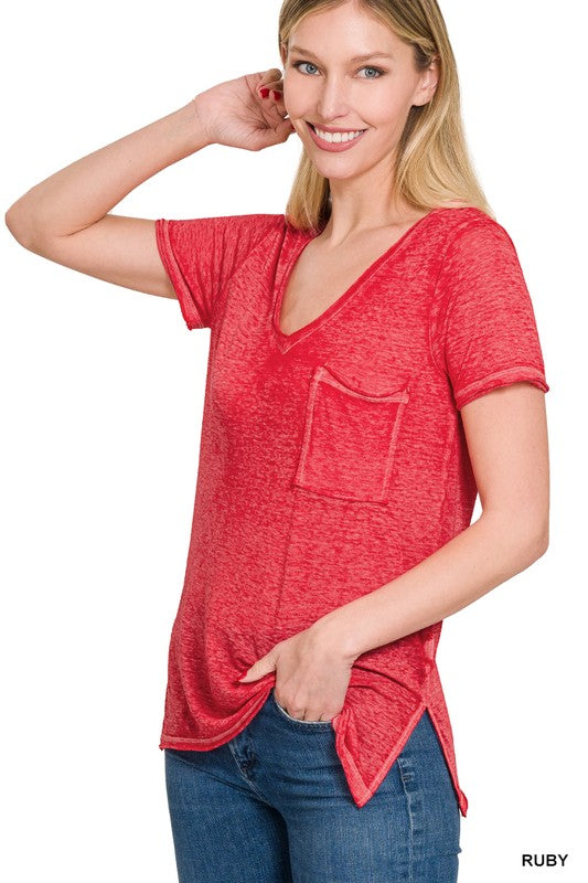 Burnout V-Neck Top