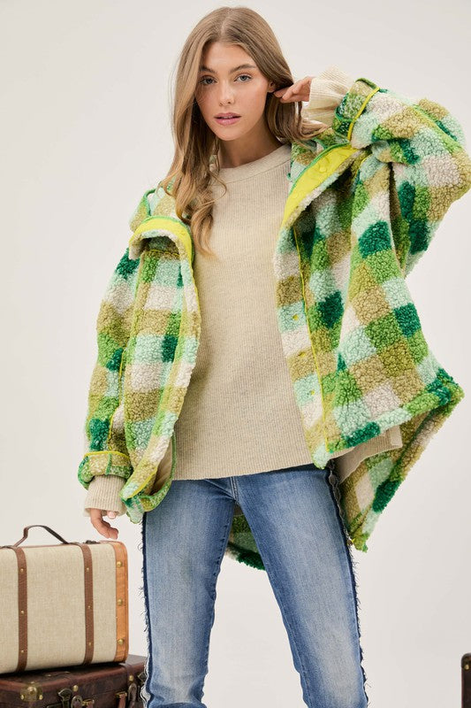 Curvy Plaid Back Spirit Jacket