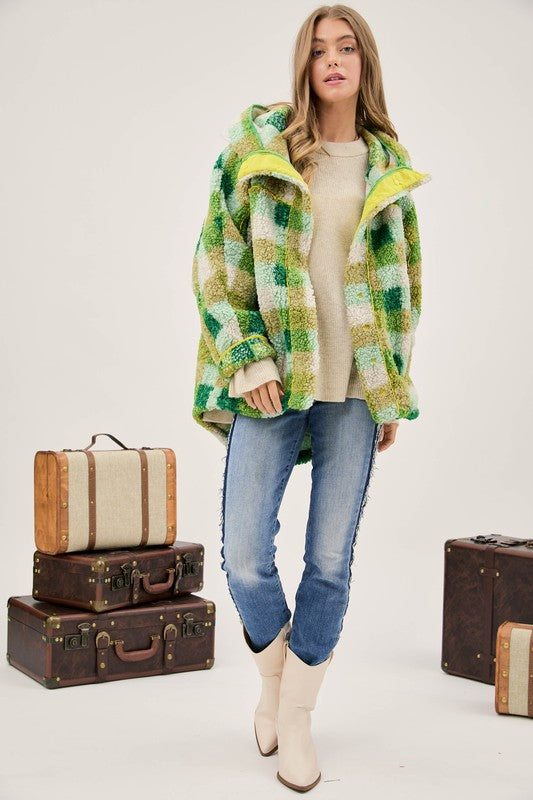 Curvy Plaid Back Spirit Jacket