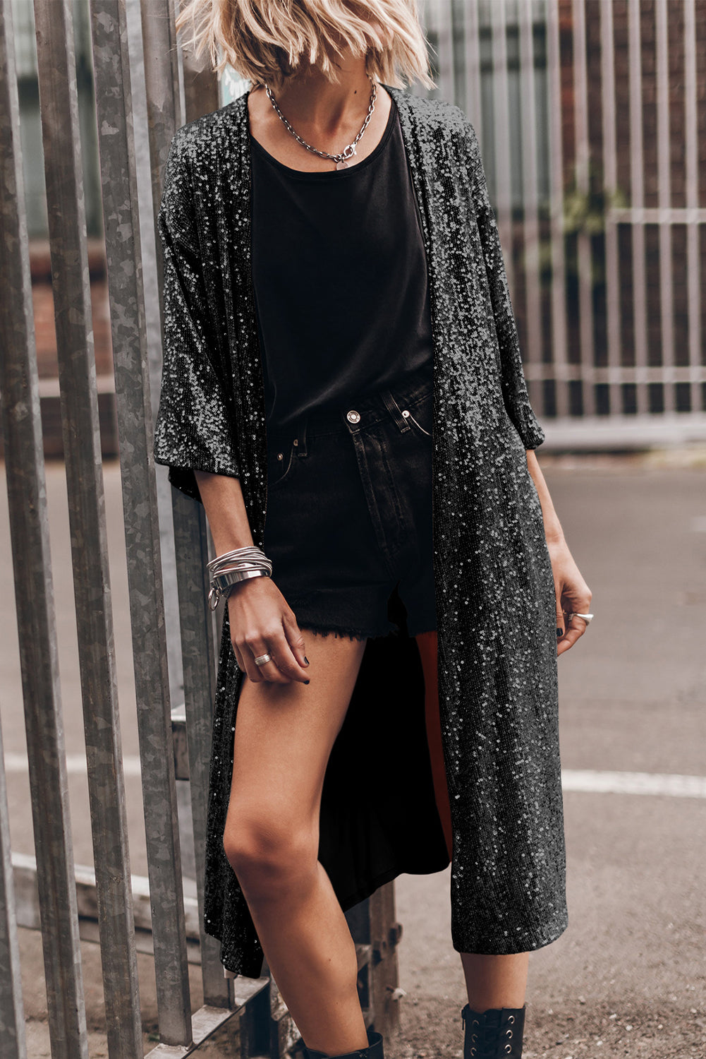 Memphis Sequin Duster Cardigan