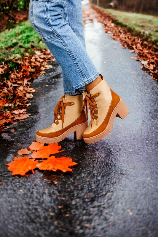 Lace Up Lug Booties