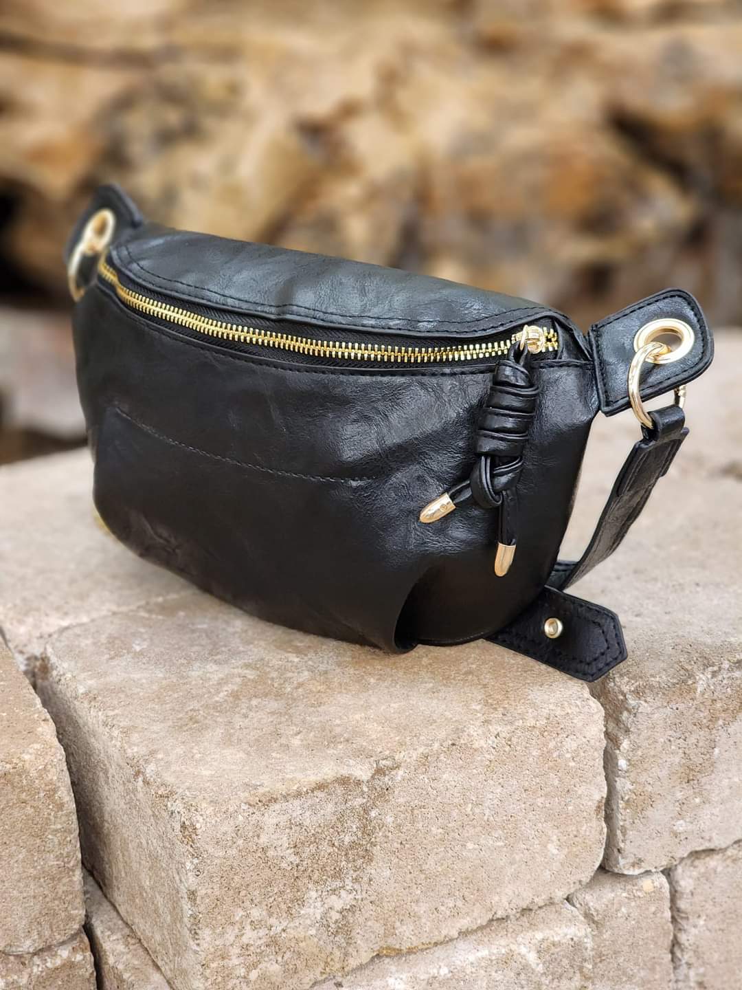 Vegan Leather Chain Strap Crossbody Bag