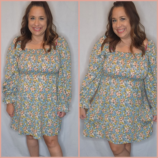 Double Take Floral Smocked Dress