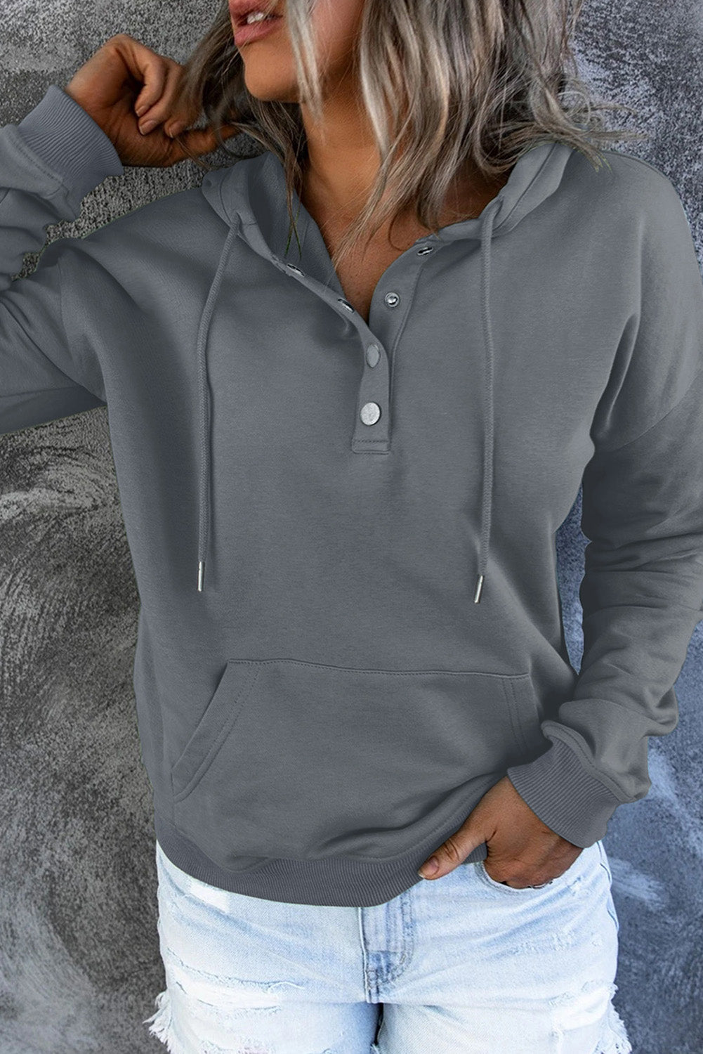 Simply Put Long Sleeve Hoodie with Pocket