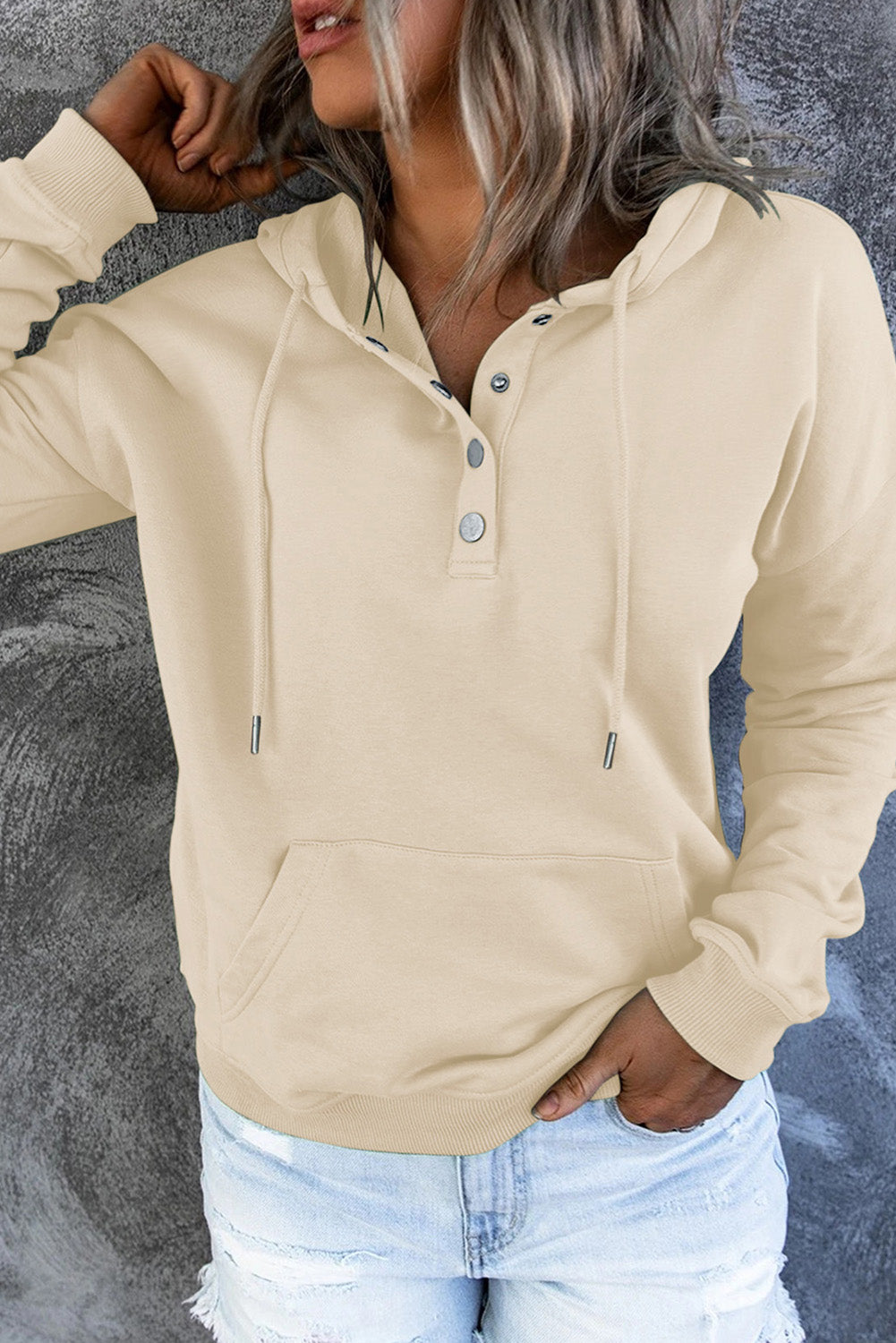 Simply Put Long Sleeve Hoodie with Pocket