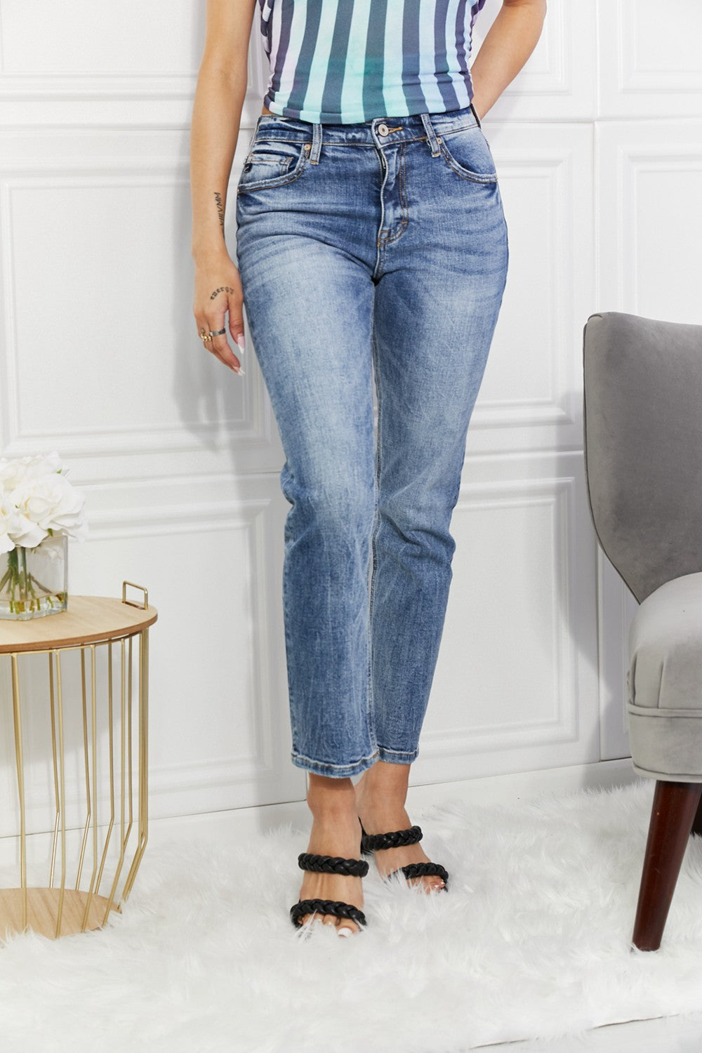 Kancan Amara High Rise Slim Straight Jeans