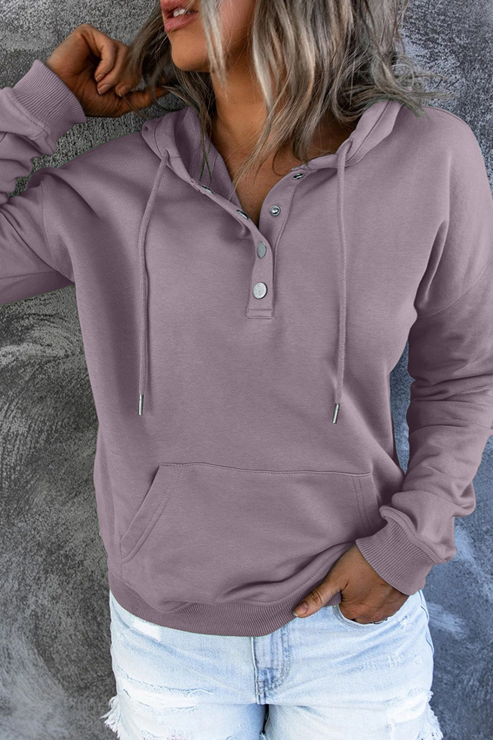 Simply Put Long Sleeve Hoodie with Pocket