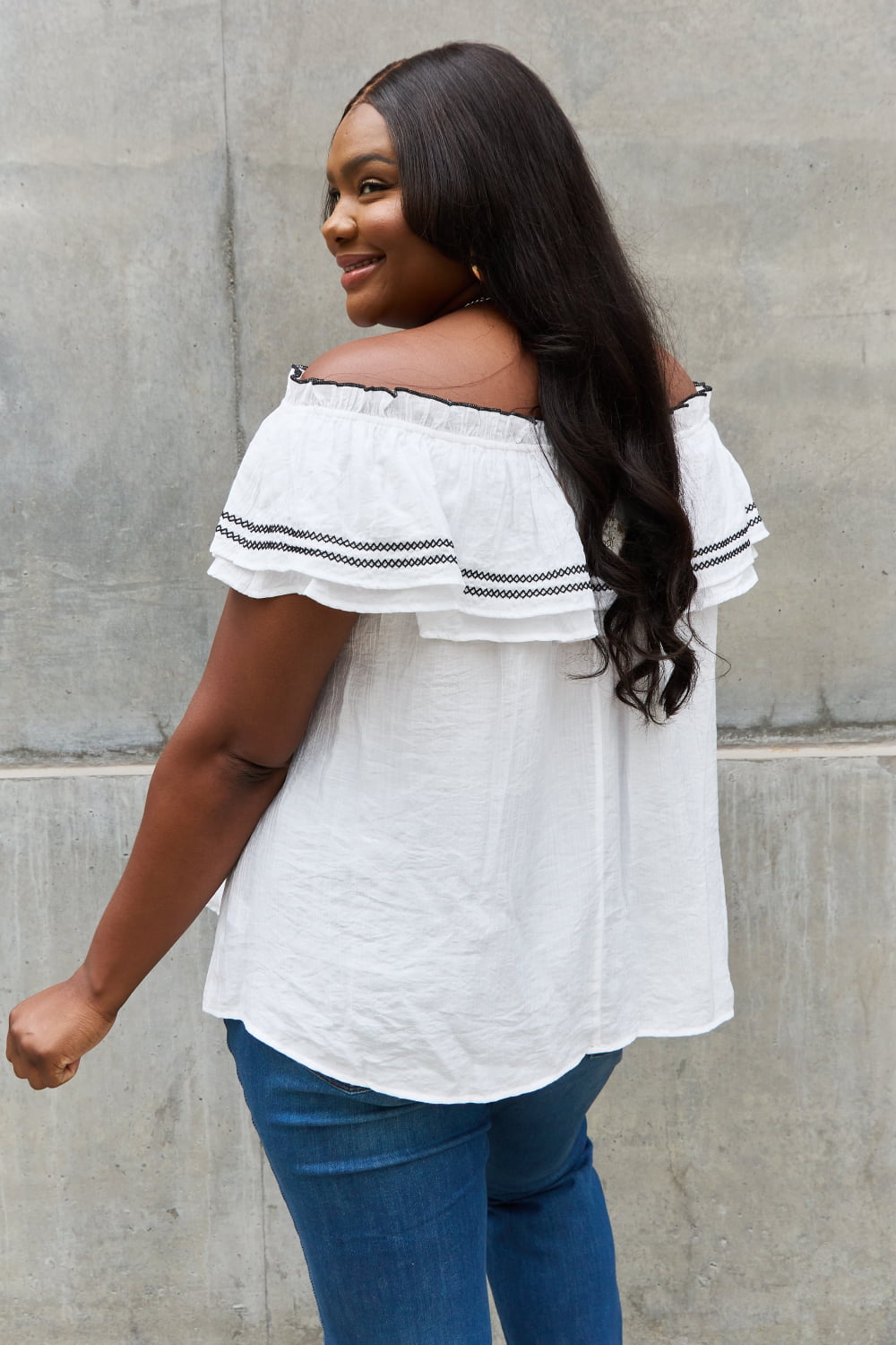 Away We Go Off The Shoulder Top