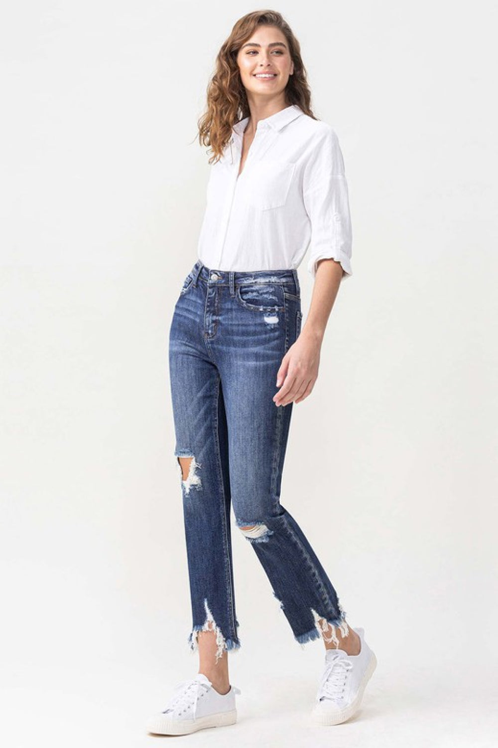 Lovervet Jackie High Rise Crop Straight Leg Jeans