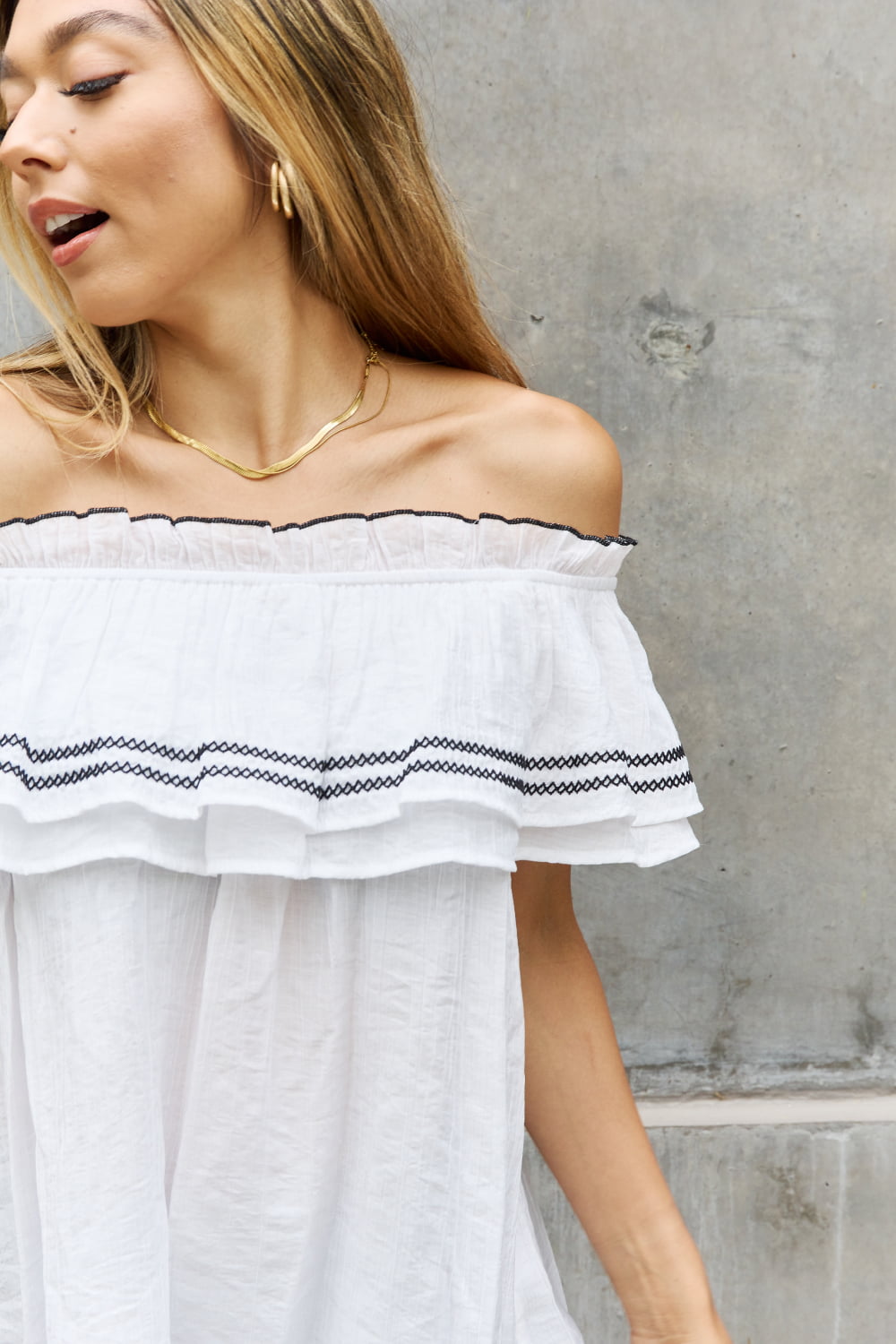 Away We Go Off The Shoulder Top