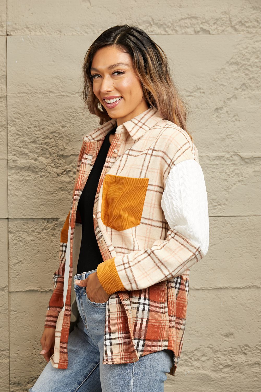 Plaid Color Block Shacket