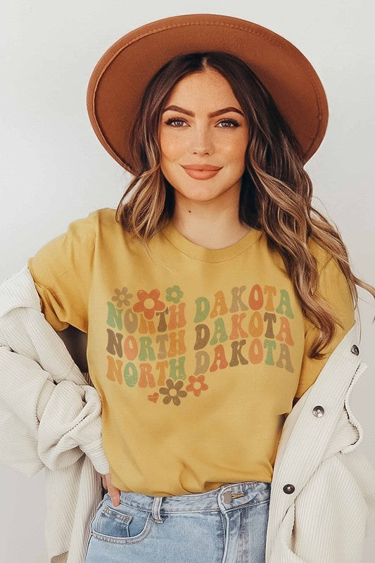 Floral North Dakota Graphic Tee