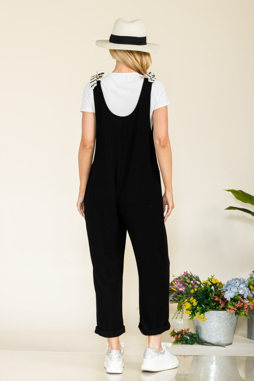 Celeste Stripe Contrast Pocket Rib Jumpsuit