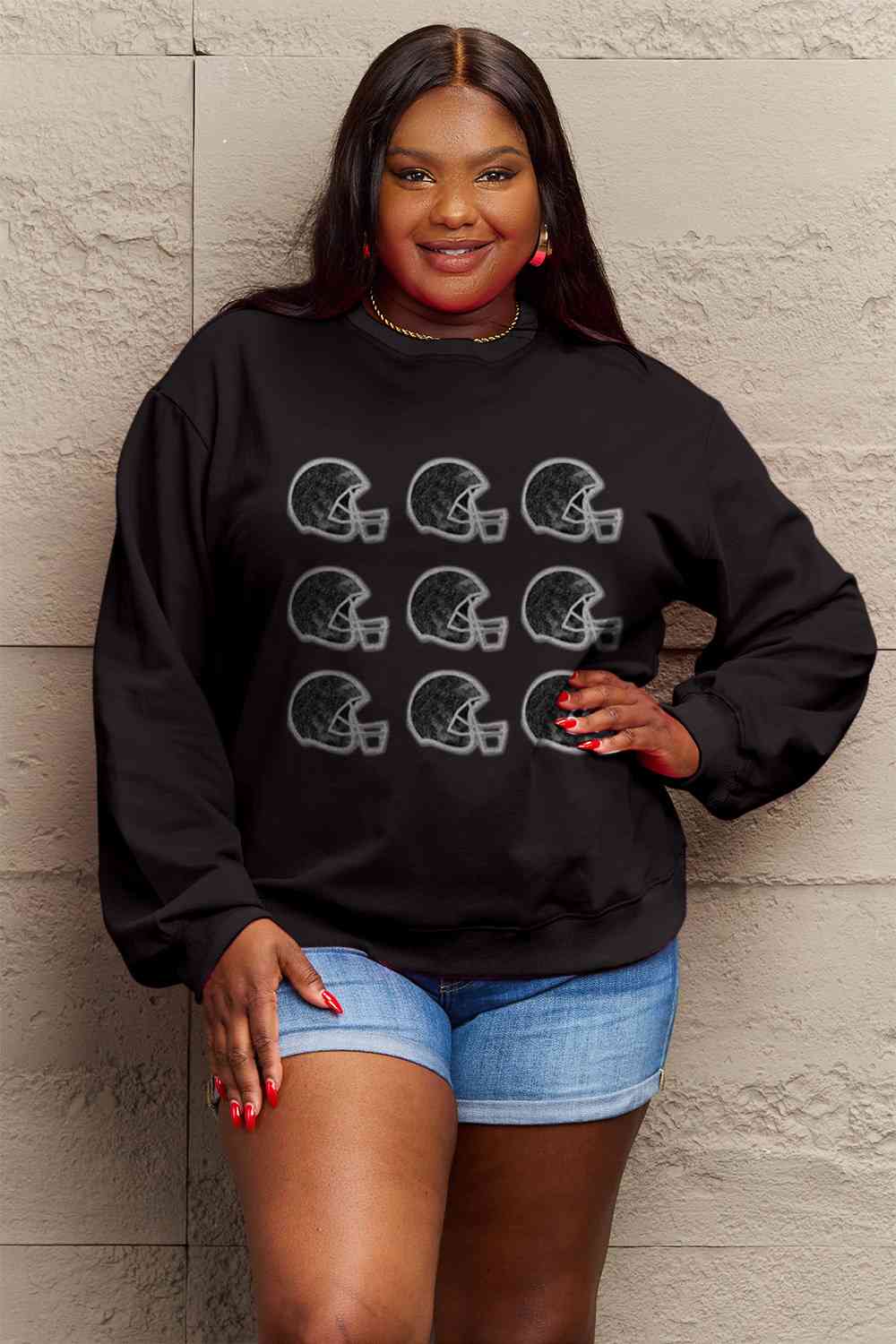 Simply Love Graphic Round Neck Sweatshirt