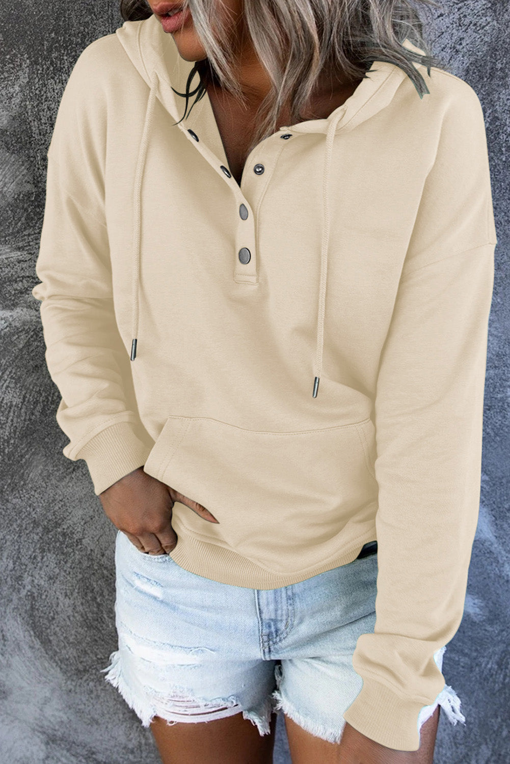 Simply Put Long Sleeve Hoodie with Pocket