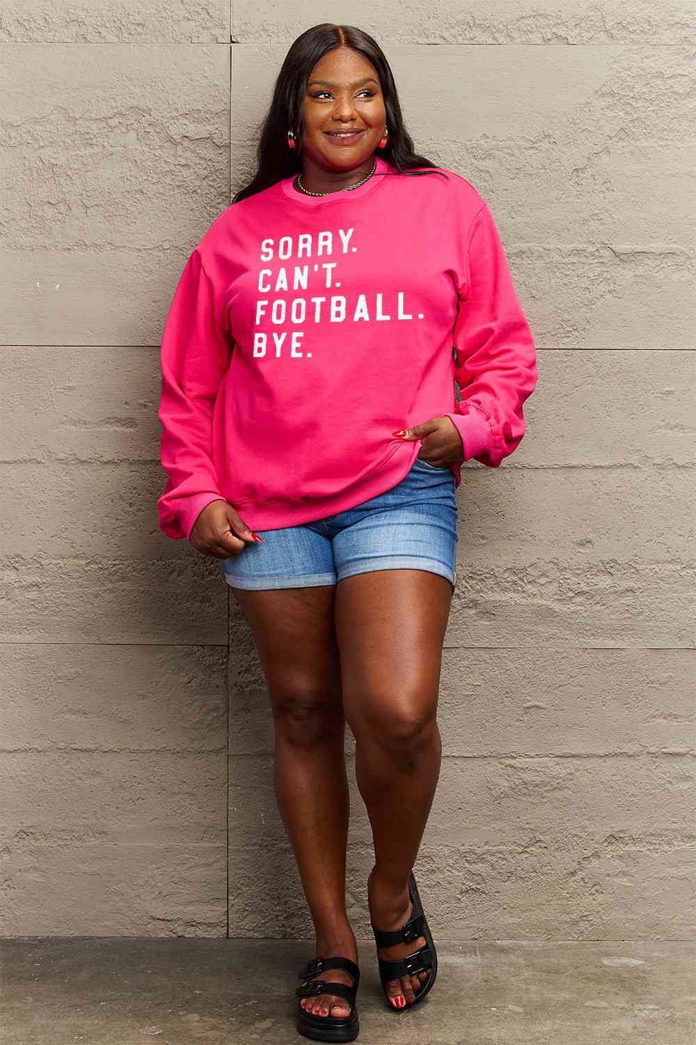 Simply Love Football Graphic Sweatshirt