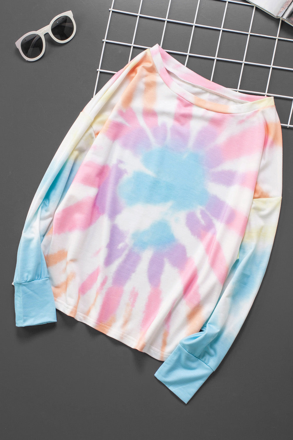 Tie-Dye Boat Neck Top