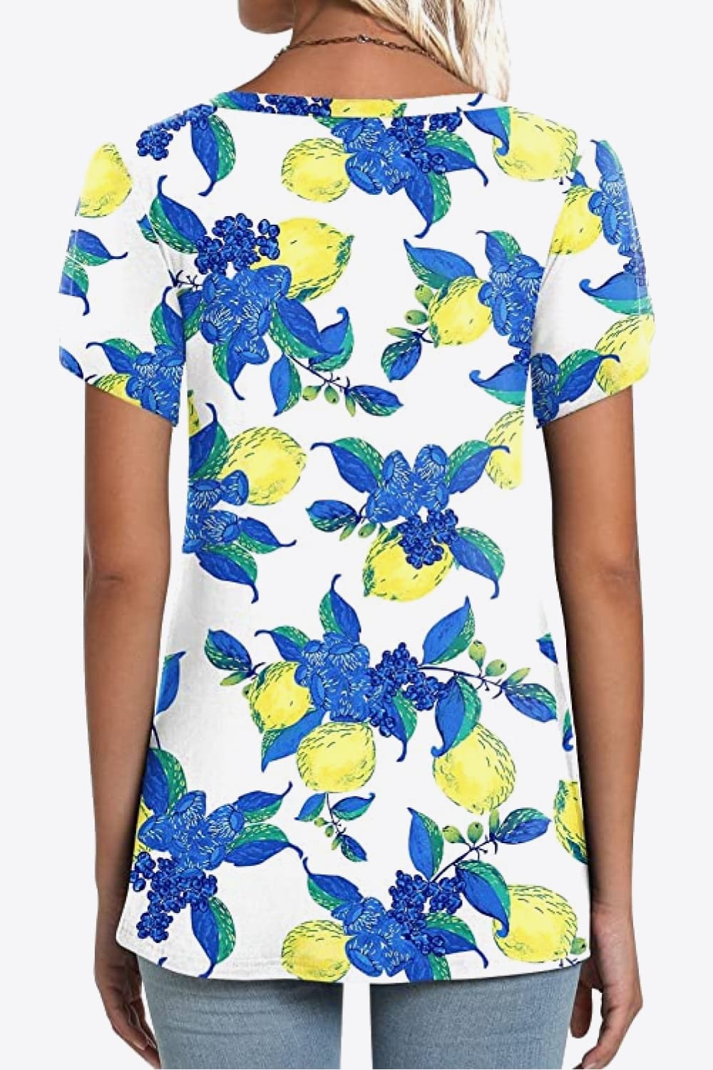 Printed Petal Sleeve Top