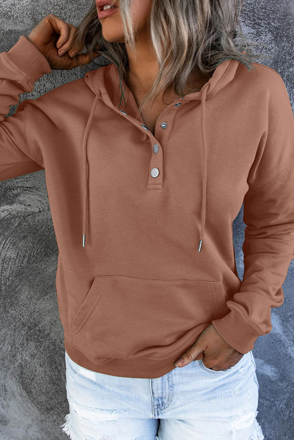 Simply Put Long Sleeve Hoodie with Pocket