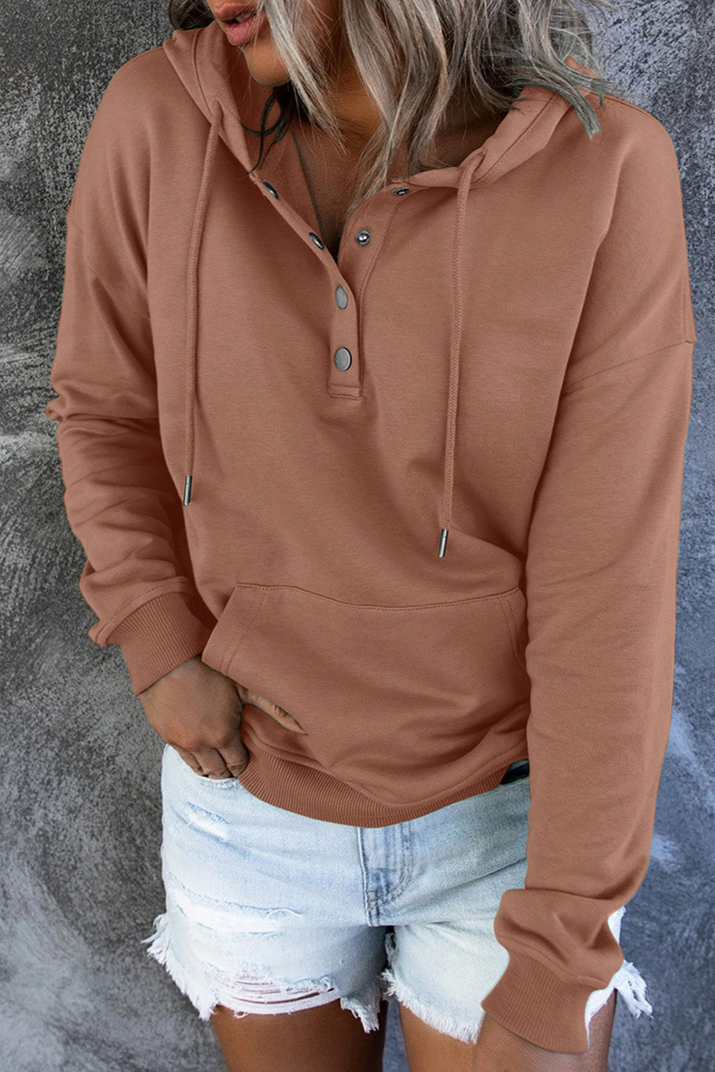 Simply Put Long Sleeve Hoodie with Pocket