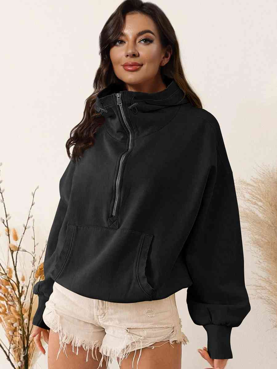 Sam Zip-Up Dropped Shoulder Hoodie