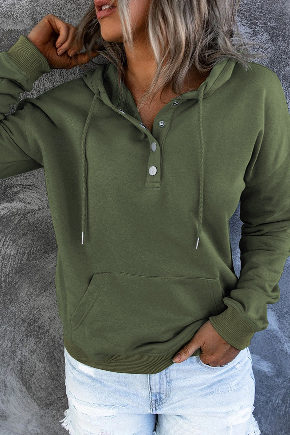 Simply Put Long Sleeve Hoodie with Pocket