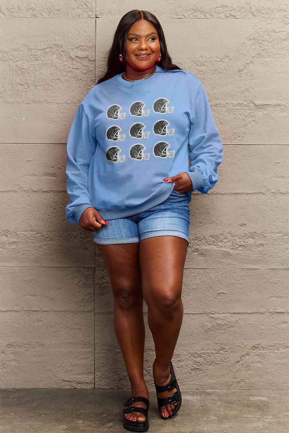 Simply Love Graphic Round Neck Sweatshirt