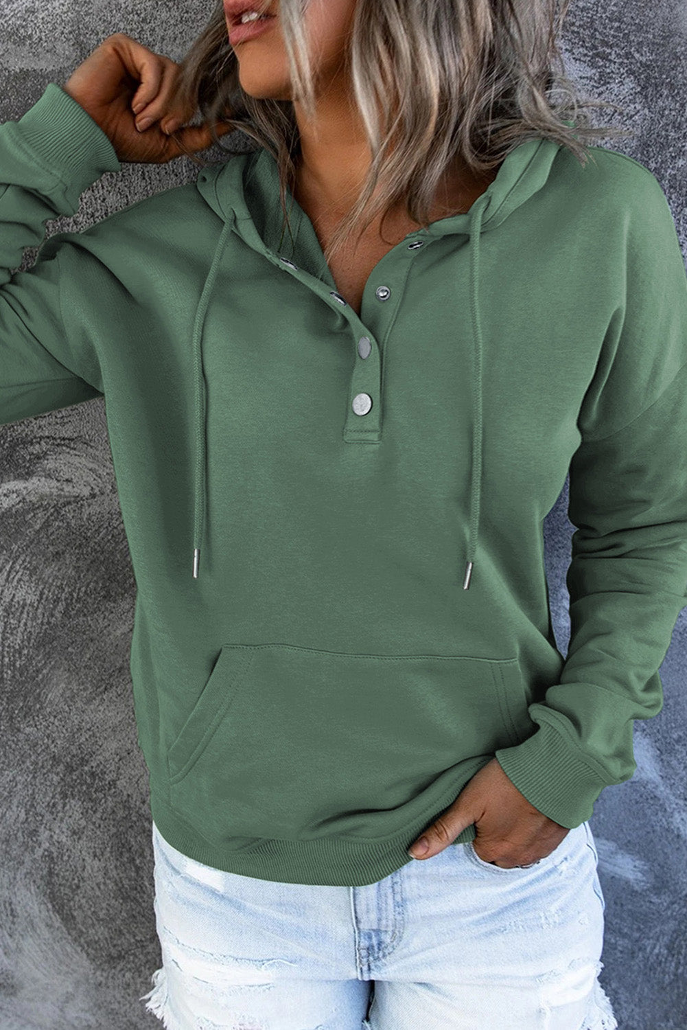 Simply Put Long Sleeve Hoodie with Pocket