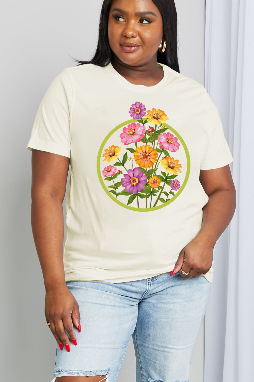 Flowers Of Power Graphic Cotton Tee