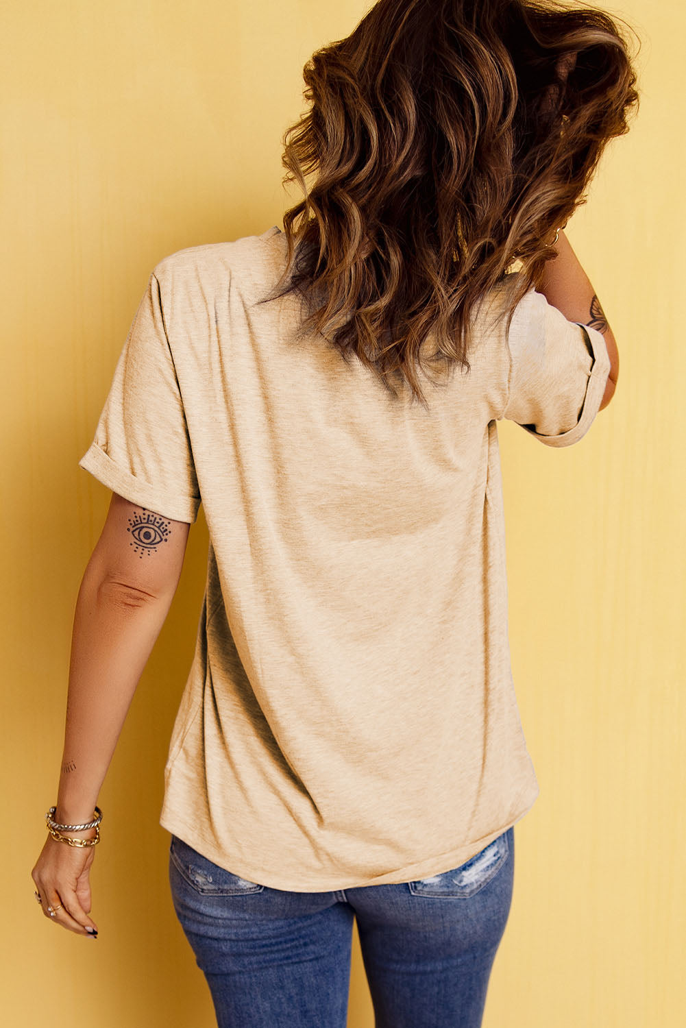 Corn Graphic Cuffed Sleeve Tee