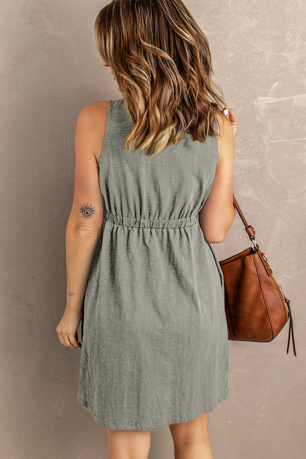 Sleeveless Button Down Dress in multiple colors