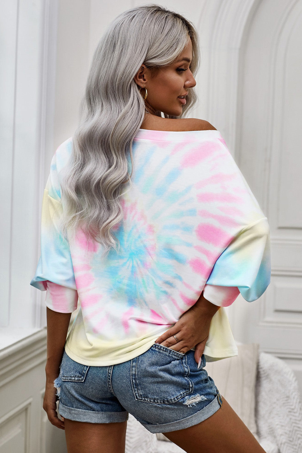 Tie-Dye Boat Neck Top