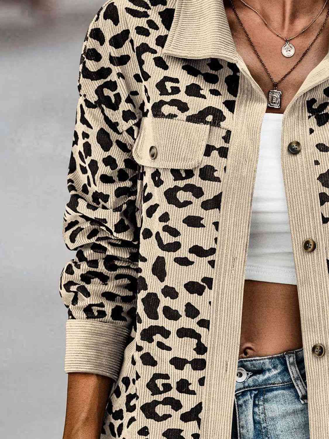 Jeanie Leopard Buttoned Jacket