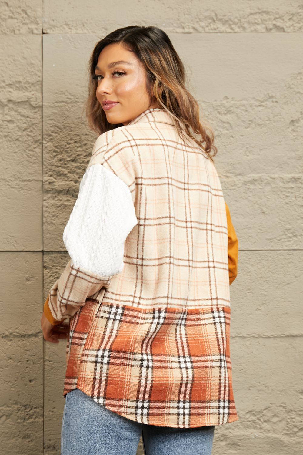 Plaid Color Block Shacket