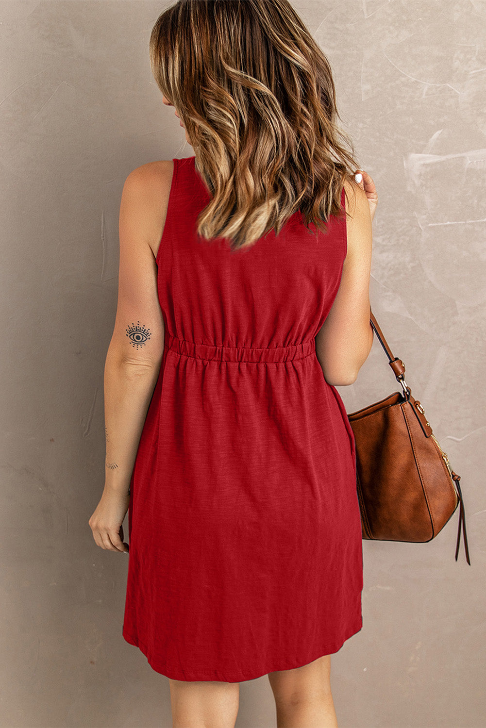 Sleeveless Button Down Dress in multiple colors