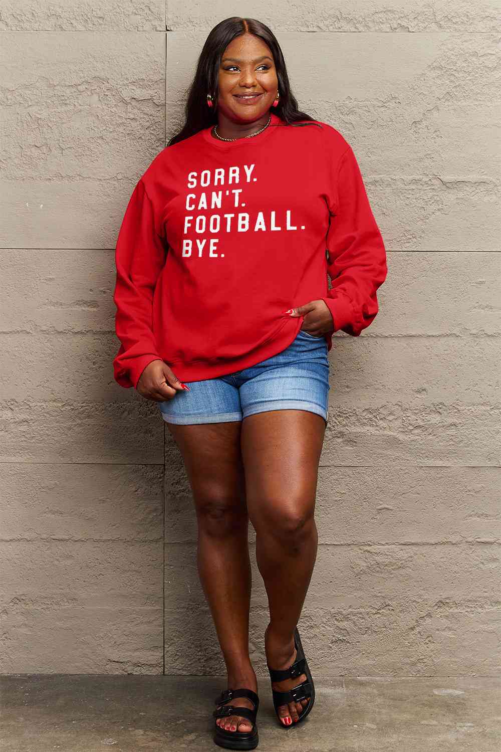 Simply Love Football Graphic Sweatshirt