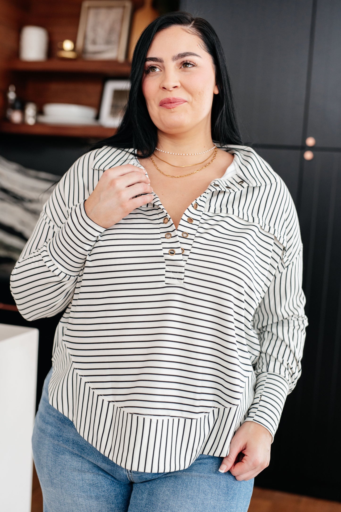 Striped Serendipity Pullover Top