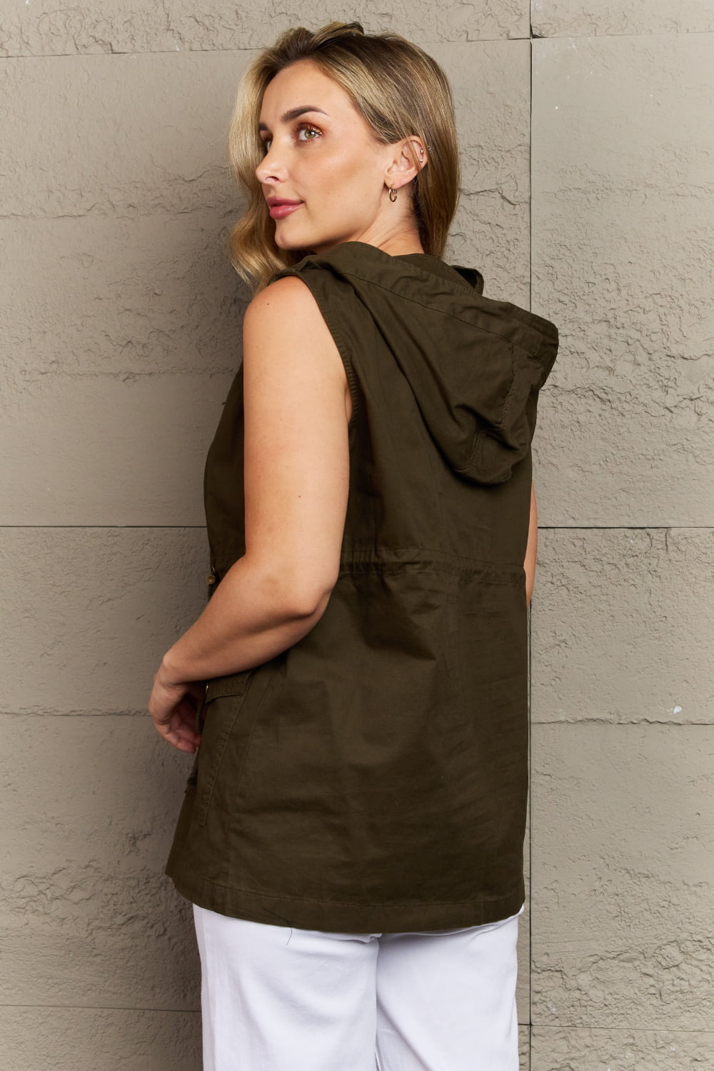 Zenana More To Come Military Hooded Vest