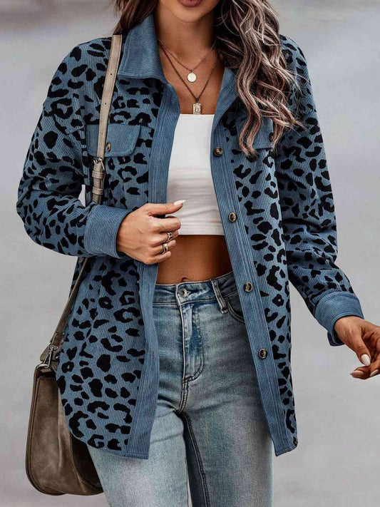 Jeanie Leopard Buttoned Jacket