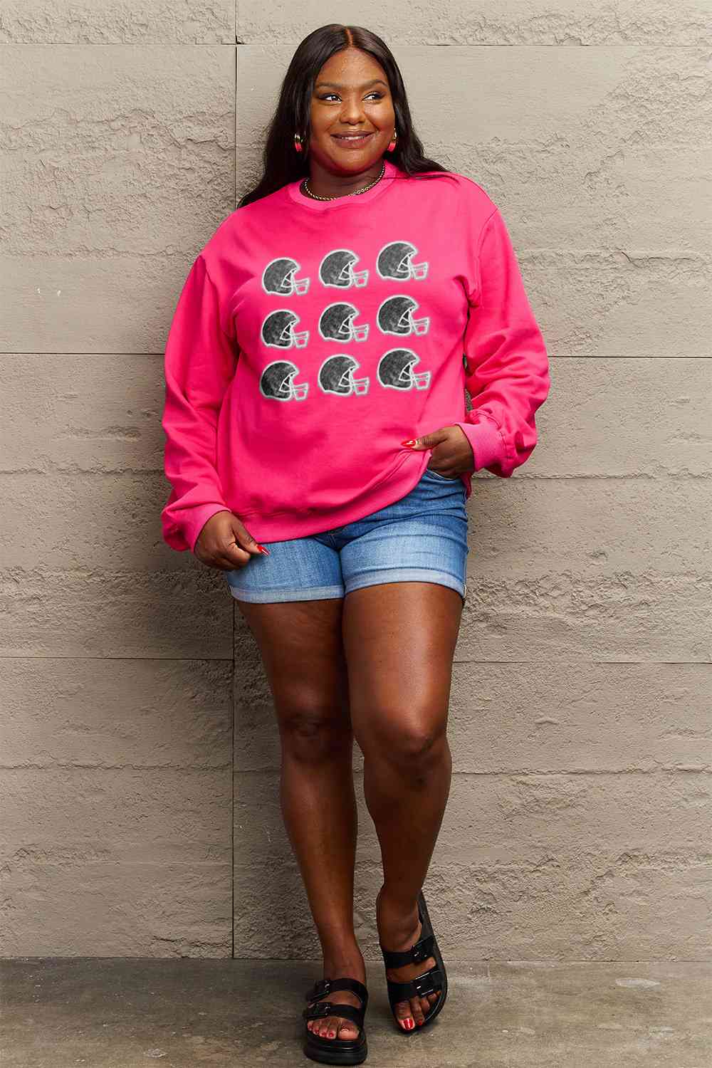 Simply Love Graphic Round Neck Sweatshirt