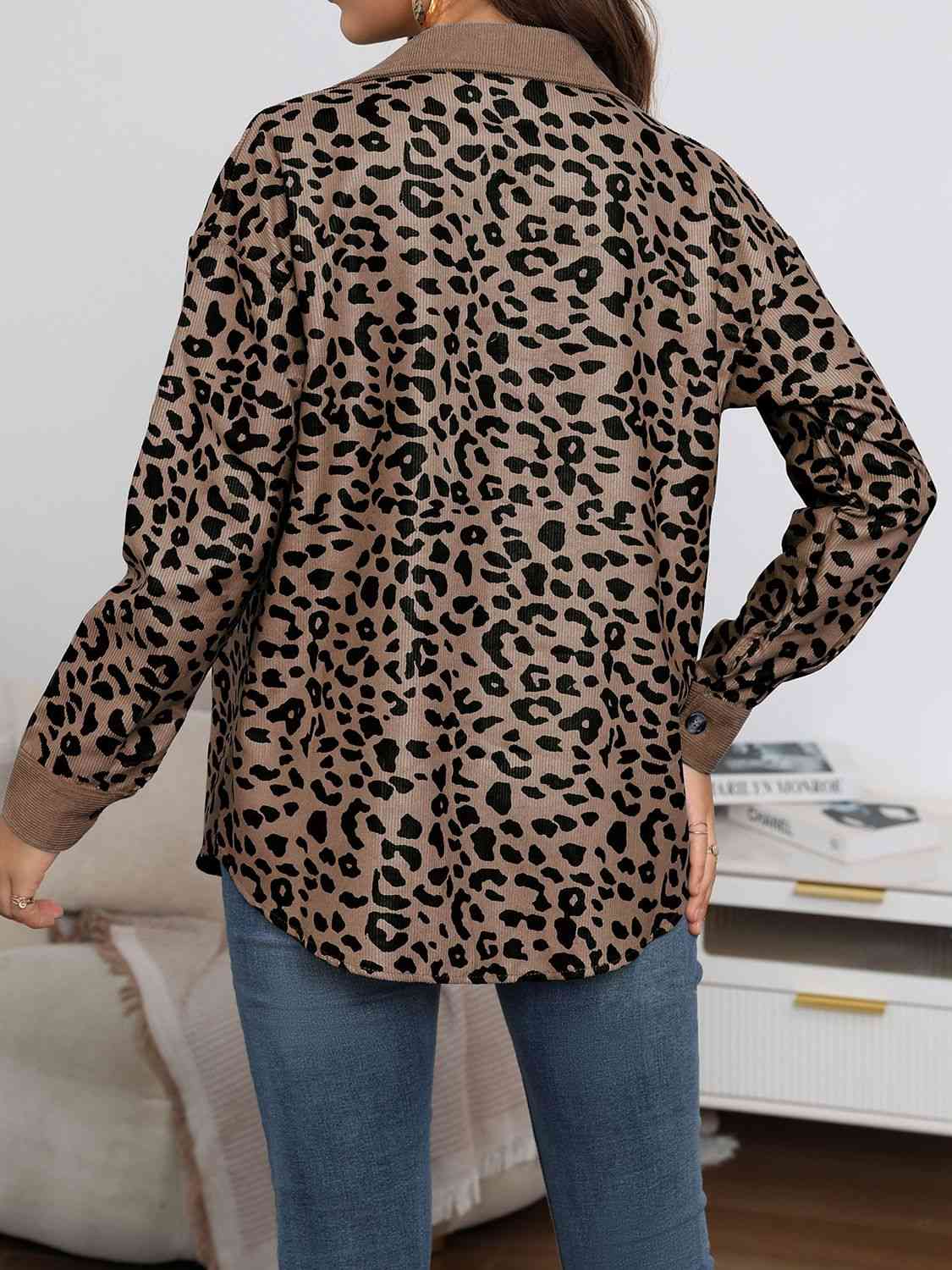 Jeanie Leopard Buttoned Jacket